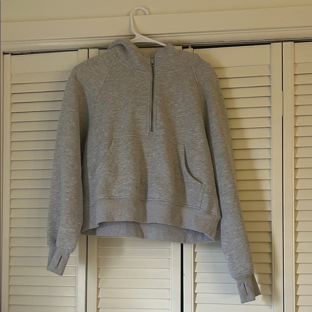Cozy Gray Women's Quarter-Zip Sweater